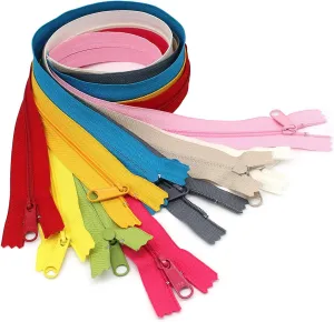 Fashion Trends #4.5 Handbag Long Pull YKK Zippers - Sewer Crafter's Special - Made in The United States (16" Inches 10 Zippers, Assorted Seasonal Colors)