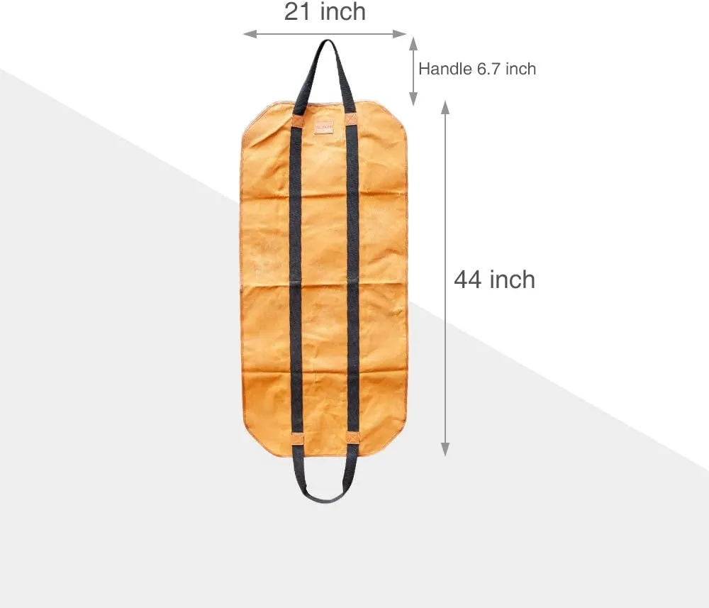 Firewood Carrier Waxed Canvas, 20oz Heavy Duty and Large Capacity Firewood Log Tote Bag for Wood Carrying, 21'' × 44''