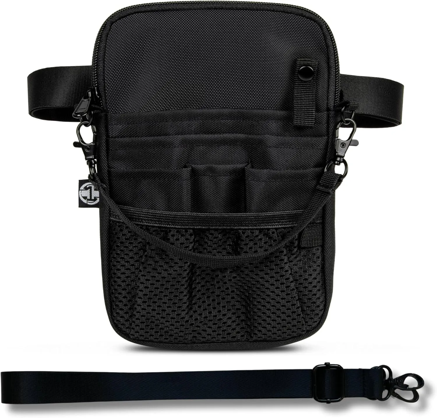 First Lifesaver 4-in-1 Nurse Fanny Pack with Medical Gear Pockets, Tape Holder, and Utility Storage for Stethoscopes, Bandage Scissors, and Emergency Supplies, Student and Nurse Use (Black)