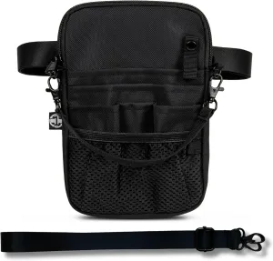 First Lifesaver 4-in-1 Nurse Fanny Pack with Medical Gear Pockets, Tape Holder, and Utility Storage for Stethoscopes, Bandage Scissors, and Emergency Supplies, Student and Nurse Use (Black)