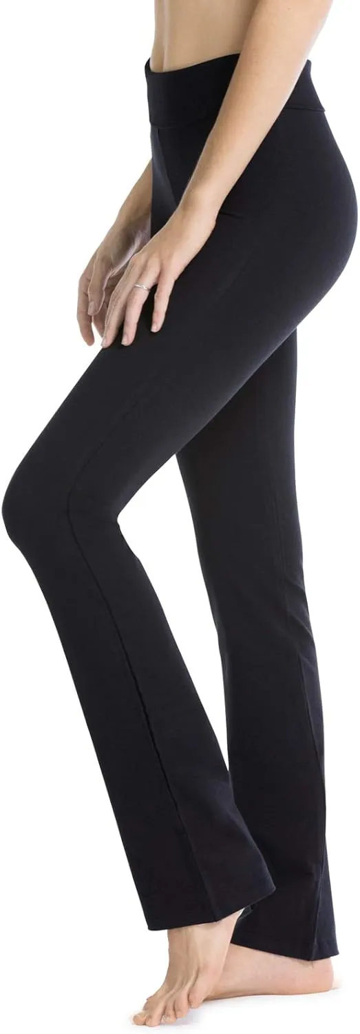 Fishers Finery Women's Organic Cotton Blend Bootcut Yoga Pant; Athletic Casual Pant