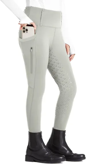 FitsT4 Sports Girls Riding Pants Full Seat High Waist Kids Equestrian Breeches Horse Schooling Tights Zipper Pockets