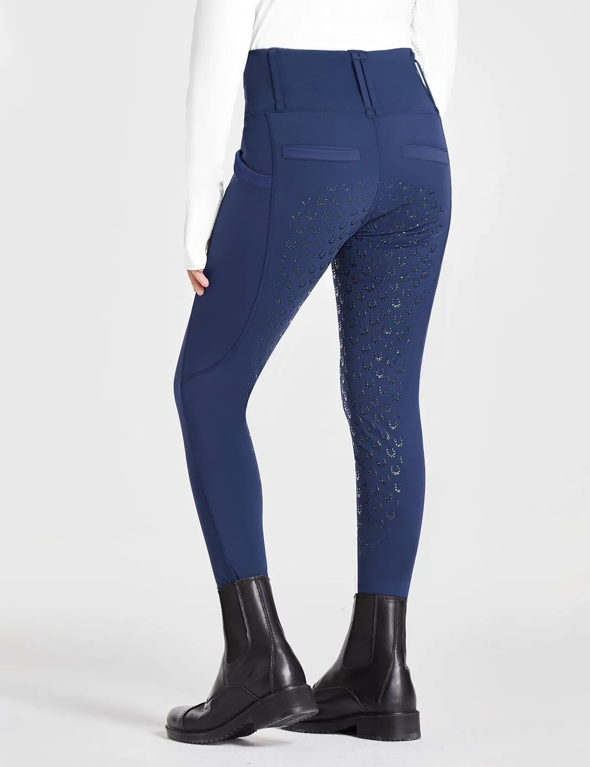 FitsT4 Sports Girls Riding Pants Full Seat High Waist Kids Equestrian Breeches Horse Schooling Tights Zipper Pockets