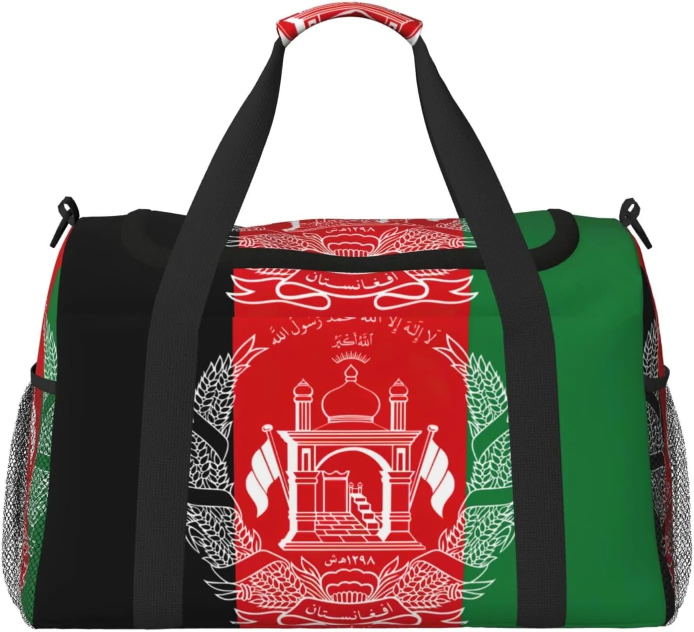 Flag of Afghanistan print Travel Duffle Bag Gym Bag for Women,Puffer Tote Bag,Weekender Overnight Bag Organizer