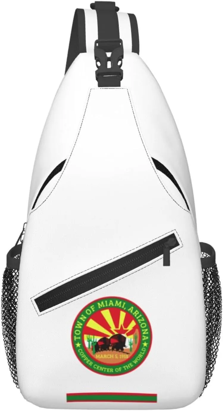 Flag Of Miami, Arizona Crossbody Bags For Women Men Chest Backpack Gym Shoulder Bag Travel Outdoor Sports Casual Crossbody Bags