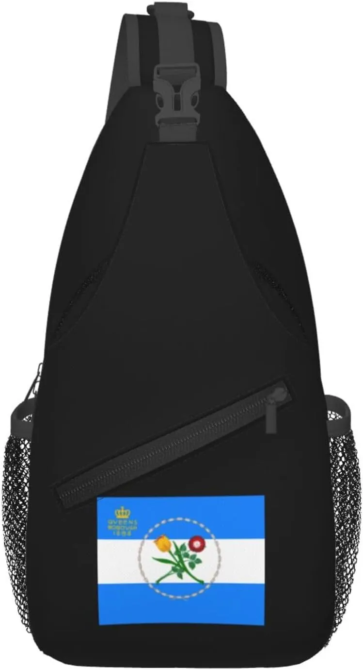 Flag Of Queens, New York Crossbody Bags For Women Men Chest Backpack Gym Shoulder Bag Travel Outdoor Sports Casual Crossbody Bags