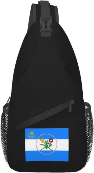 Flag Of Queens, New York Crossbody Bags For Women Men Chest Backpack Gym Shoulder Bag Travel Outdoor Sports Casual Crossbody Bags
