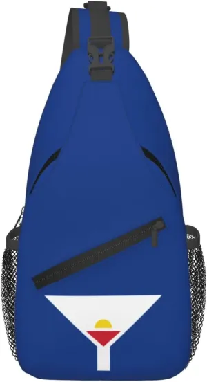 Flag of Saint-Martin (fictional) Crossbody Bags For Women Men Chest Backpack Gym Shoulder Bag Travel Outdoor Sports Casual Crossbody Bags