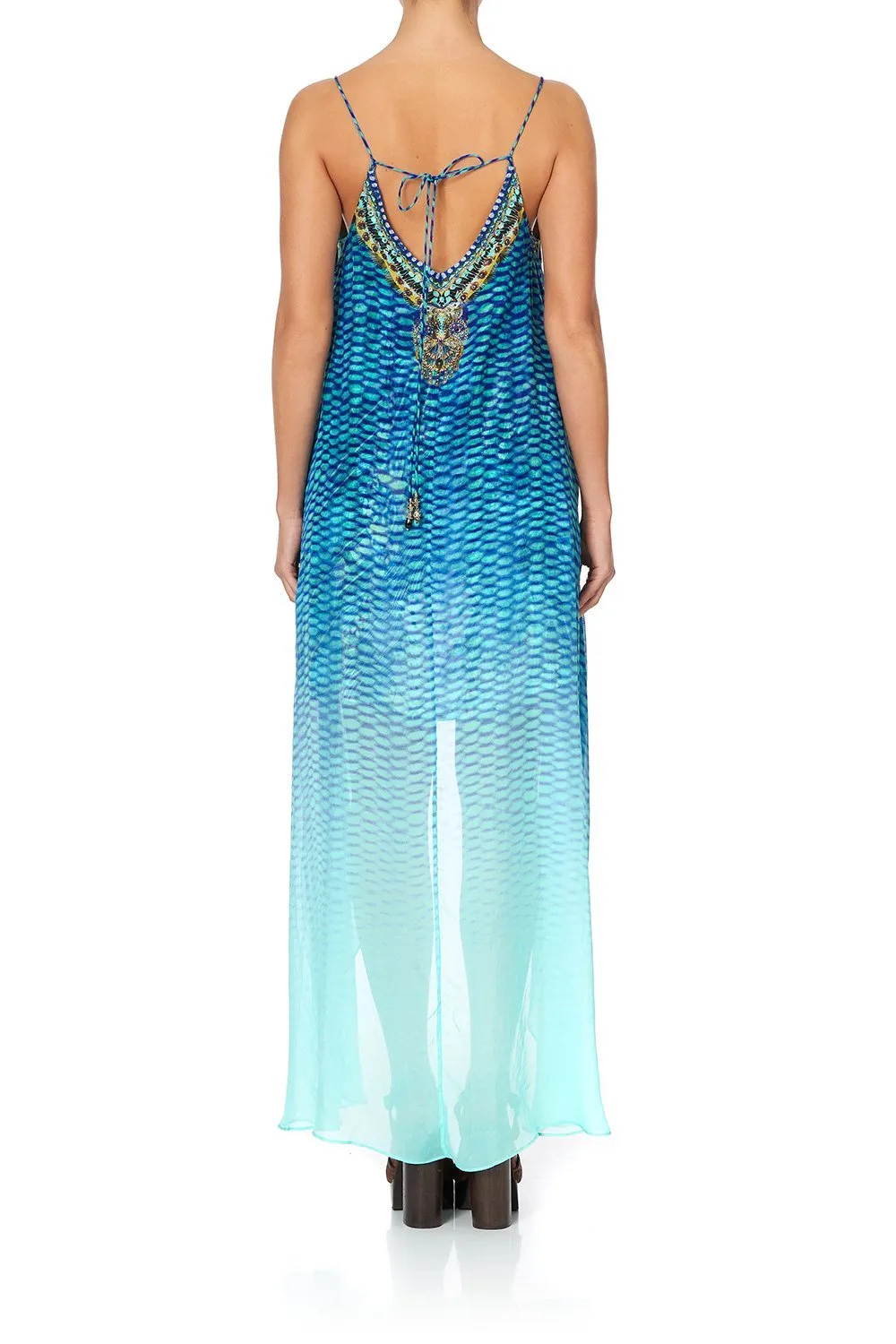 FLARED MINI WITH SHEER OVERLAY MARINE QUEEN