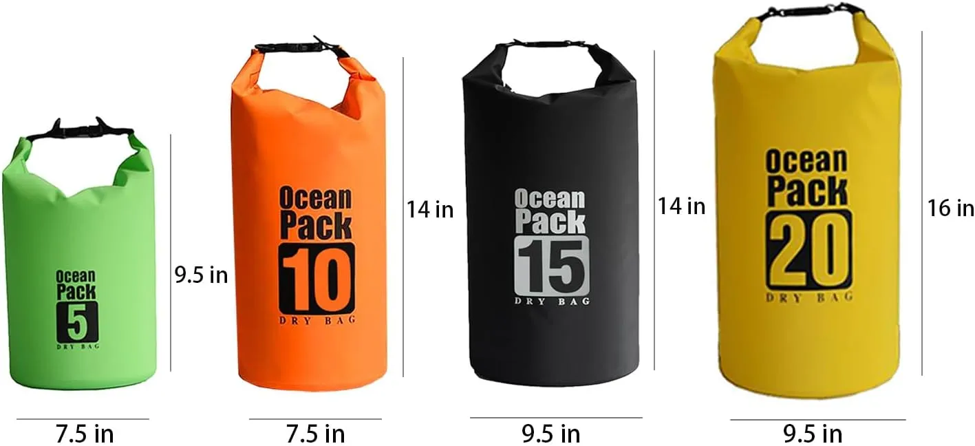 Floating Waterproof Dry Bag 5L/10L/15L/20L for women-Lightweight&Durable Dry Sack Backpack for Kayaking, Swimming, Camping, Hiking-Soft&Abrasion-Resistant with Roll-Top Closure (YELLOW, 10L)