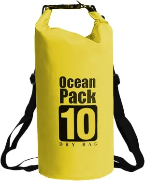 Floating Waterproof Dry Bag 5L/10L/15L/20L for women-Lightweight&Durable Dry Sack Backpack for Kayaking, Swimming, Camping, Hiking-Soft&Abrasion-Resistant with Roll-Top Closure (YELLOW, 10L)
