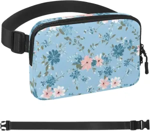 Floral Art Design Crossbody Fanny Pack for Men&Women,Belt Bag for Travel Casual Walking Running Hiking Cycling, 1.5x9.0x5.9in/4x23x15cm