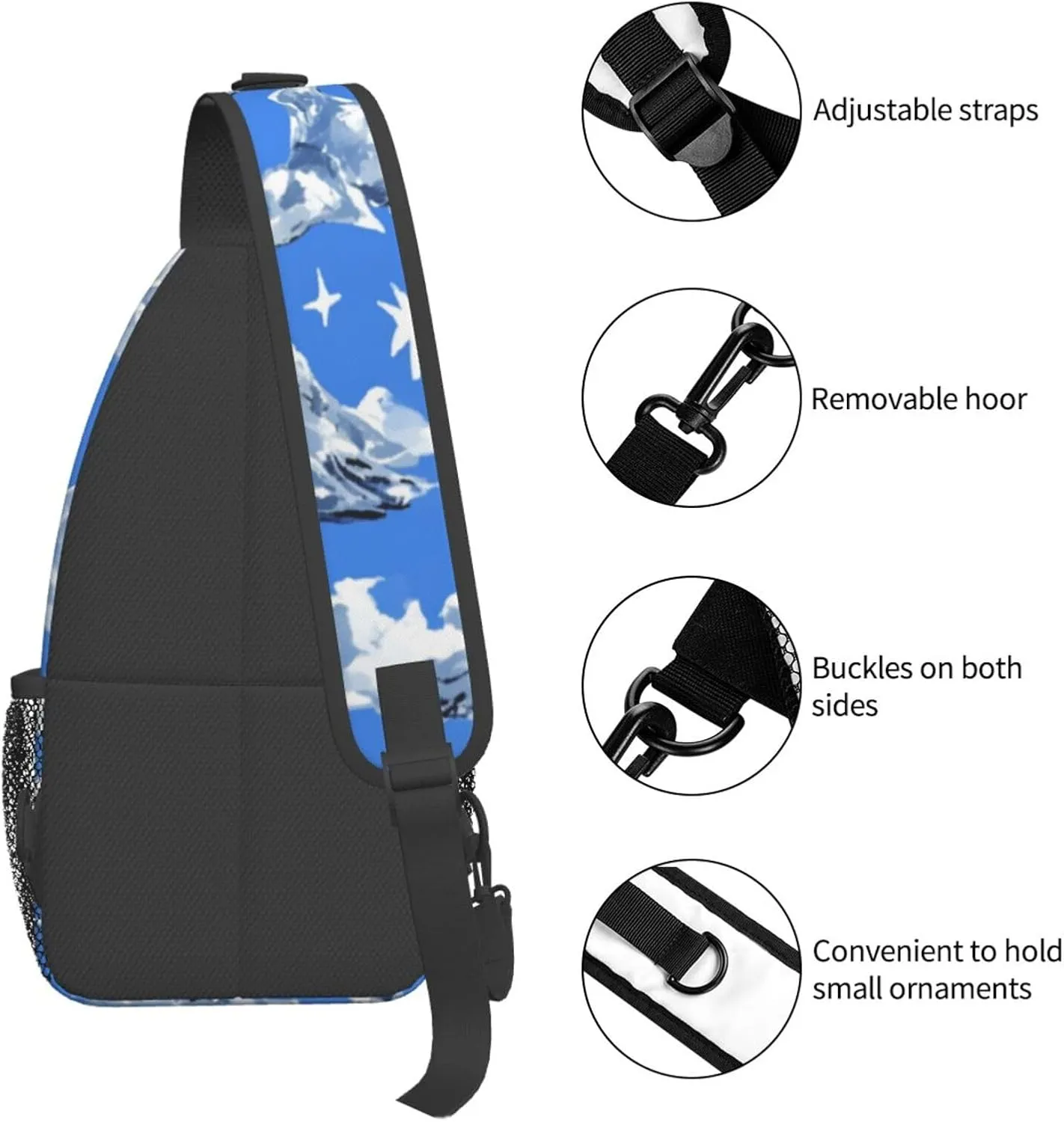 Flying alien bird Men's And Women's Small Crossbody Bags Chest Bags Daily Bags Are Suitable For Outdoor Hiking Trips
