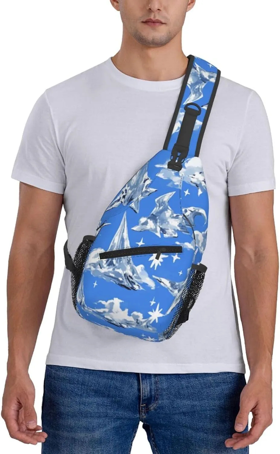 Flying alien bird Men's And Women's Small Crossbody Bags Chest Bags Daily Bags Are Suitable For Outdoor Hiking Trips