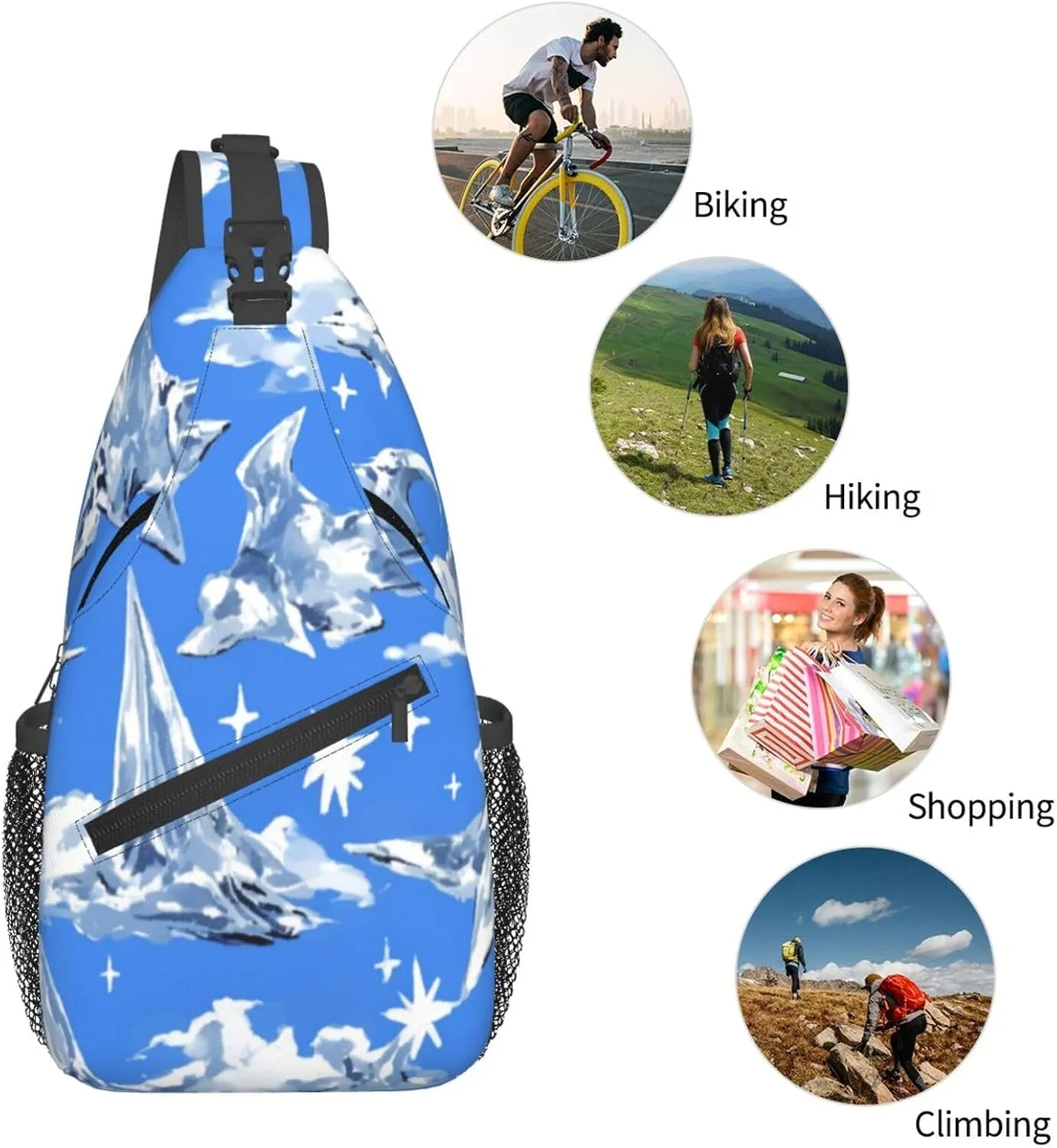 Flying alien bird Men's And Women's Small Crossbody Bags Chest Bags Daily Bags Are Suitable For Outdoor Hiking Trips