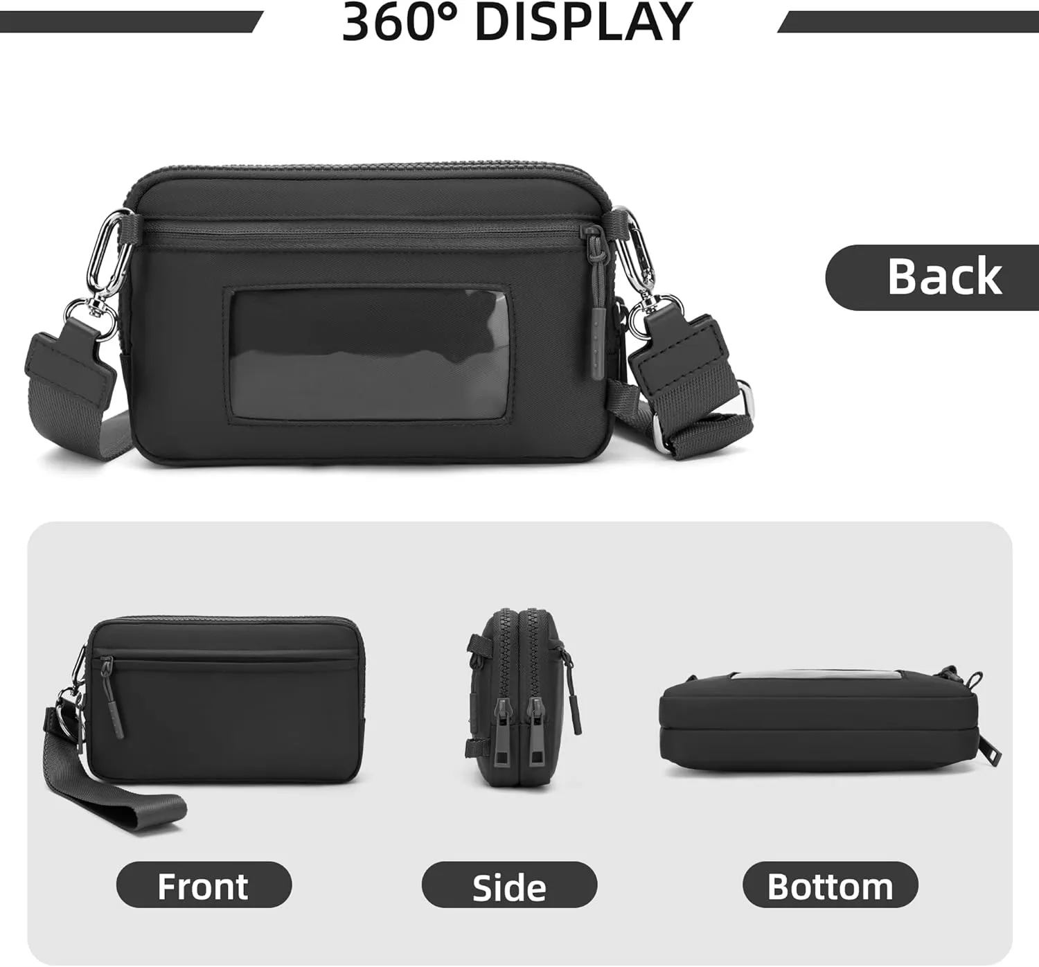 FODOKO Wristlet wallets for women Nylon Quilted Wallet with 4 Zippers,Travel Credit Card,Holder Cell Phone Organizer,coin purse