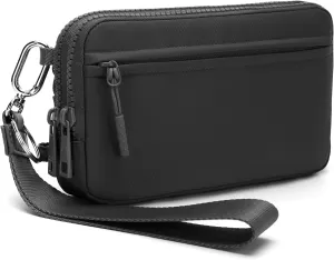 FODOKO Wristlet wallets for women Nylon Quilted Wallet with 4 Zippers,Travel Credit Card,Holder Cell Phone Organizer,coin purse