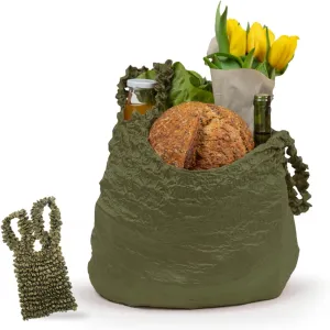 Food Huggers Reusable Grocery Bags Tote Bag | Tiny Pocket-Friendly Mini Tote Bag | Expands for Huge Capacity