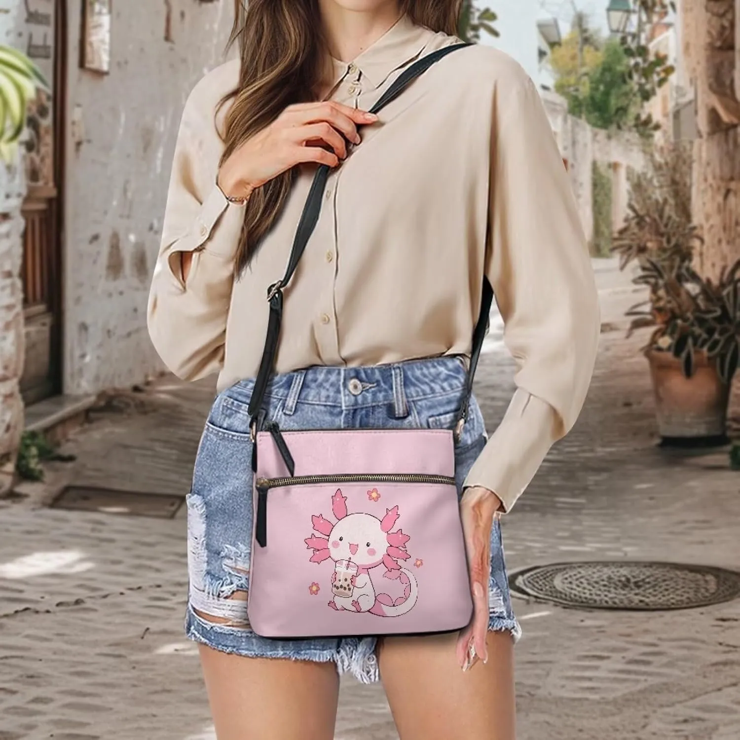 FOR U DESIGNS Crossbody Bags for Women Trendy Travel Leather Shoulder Satchel Bags with Zipper Pockets for Work