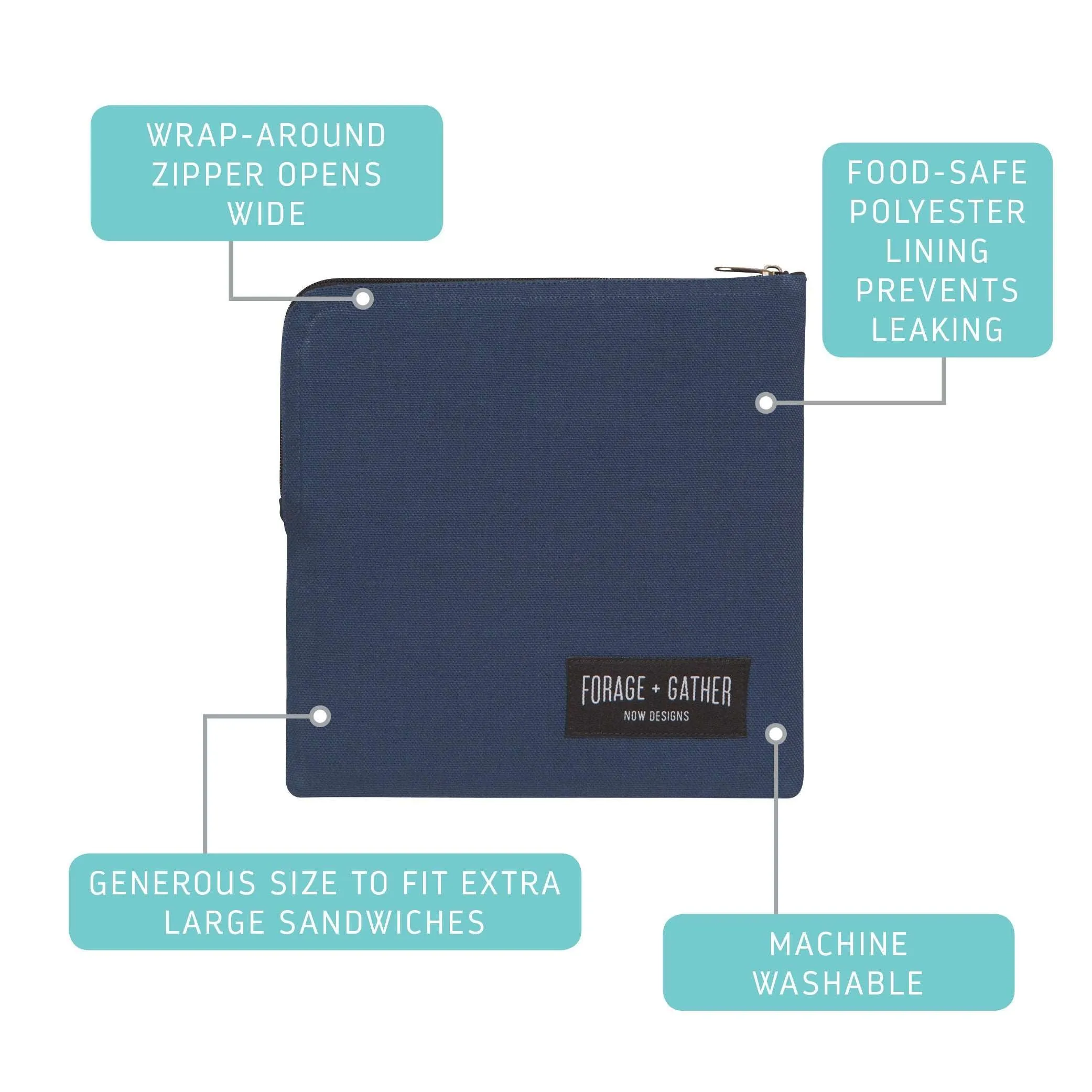 Forage   Gather Snack Bag - Navy Blue