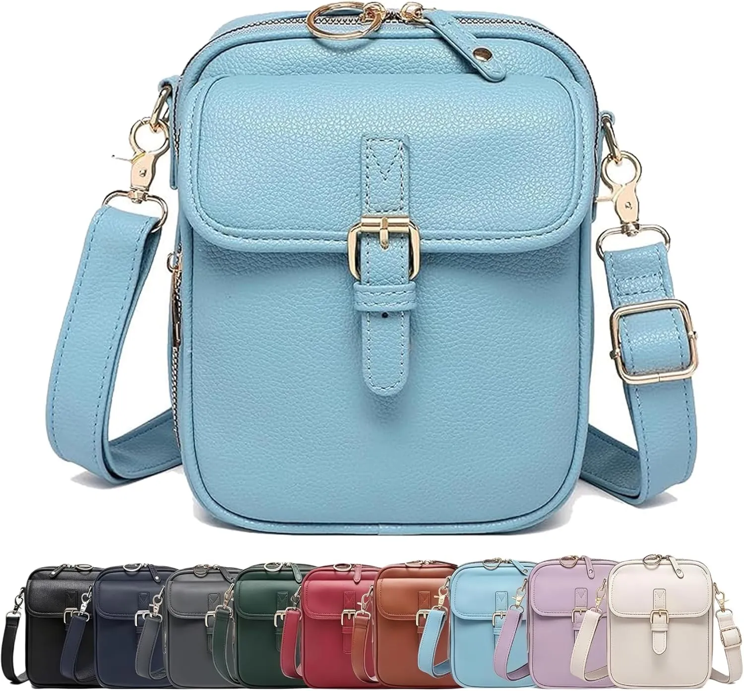 Forcipower Crossbody Bag, Vintage Shoulder Messenger Bags, 2025 Upgrade Anti-Theft Double-Layer Mini Crossbody Bags for Women