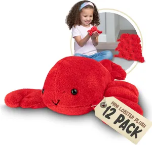 Forest & Twelfth Mini Lobster Plush Toys, 12 Pack Small Cute plushies Stuffed Animals Bulk, Stocking Stuffer for Girls & Boys, Sea Animals Figures for Party Favors, Goody Bags, Treasure Box (Lobster)