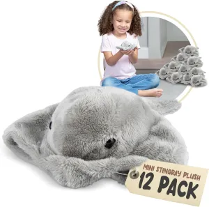 Forest & Twelfth Mini Stingray Plush Toys, 12 Pack Stingray Stuffed Animals, Stocking Stuffer for Girls & Boys, Animals Figures for Party Favors, Goody Bags, Classroom Treasure Box Prizes