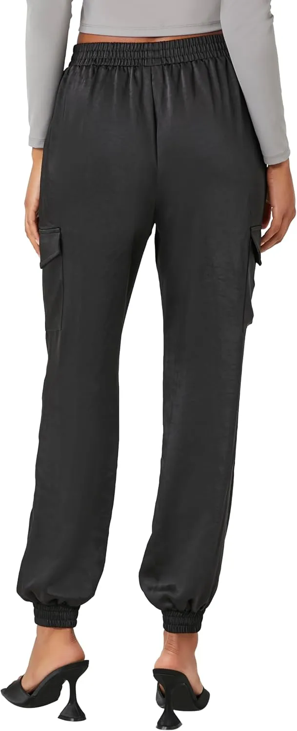 Forever 21 Women's Satin High-Rise Joggers