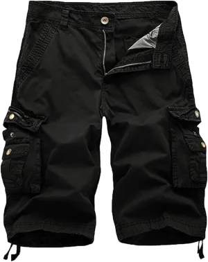 FOURSTEEDS Women's Cotton Loose Fit Zipper Multi-Pockets Twill Bermuda Drawstring Women Cargo Shorts