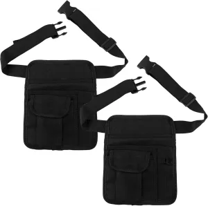 Framendino, 2 Pack Adjustable Server Waist Pouch Restaurant Apron Bag with Multiple Pockets Tablet Holder with Belt Buckle for Women Men