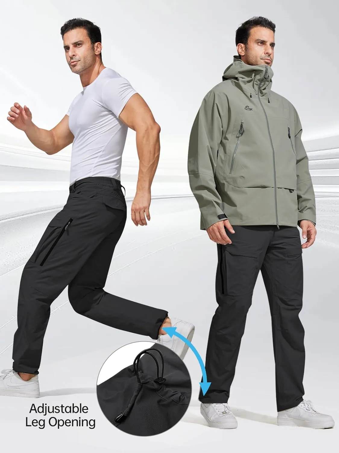 FREE SOLDIER Men's Hiking Pants Water Resistant Quick Dry Lightweight Tactical Cargo Work Pants for Travel Outdoor