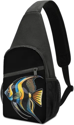 Freshwater Angelfish Crossbody Bags for Women Men Sling Bag Bakpack Shoulder Bag Travel Hiking Daypack