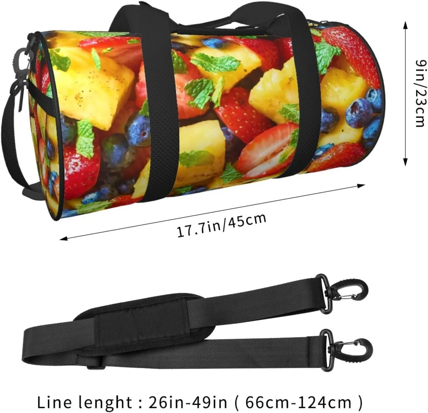 Fruit Salad Sports Gym Duffel Bag For Men Women Weekender Travel Workout Training Handbag