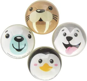 Fun Express Mini Winter Animals Bouncy Balls - Assorted Arctic Animal-Themed Balls for Kids - Ideal for Winter Parties Party Favors Playtime Fun and Seasonal Celebrations - 144 Pieces