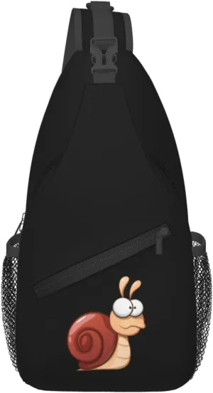 Funny And Cute Cartoon Snail Crossbody Bags For Women Men Chest Backpack Gym Shoulder Bag Travel Outdoor Sports Casual Crossbody Bags