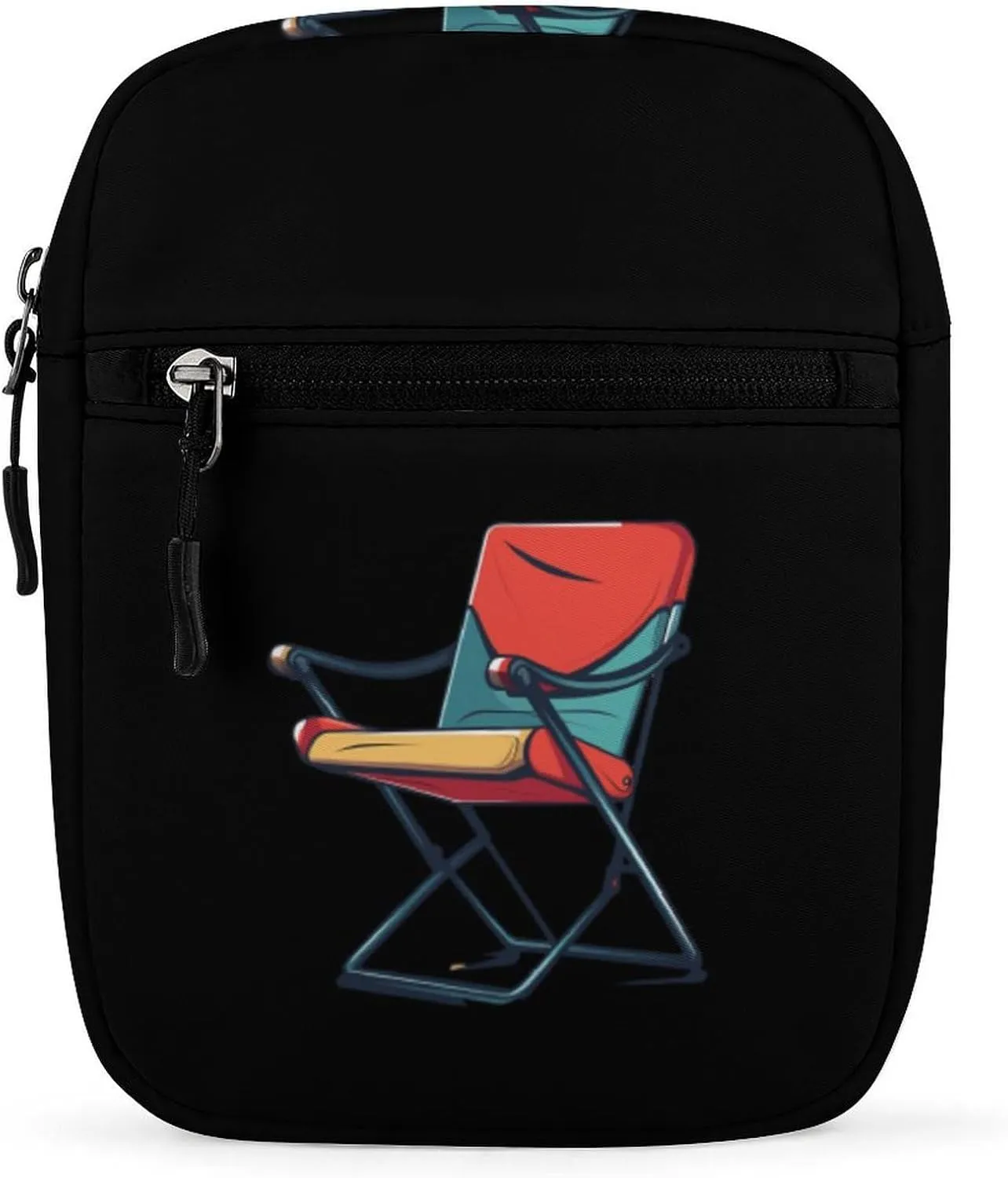 Funny Folding Chair Small Crossbody Bags Adjustable Satchel Bag Travel Shoulder Bag Crossbody Purse for Women Men