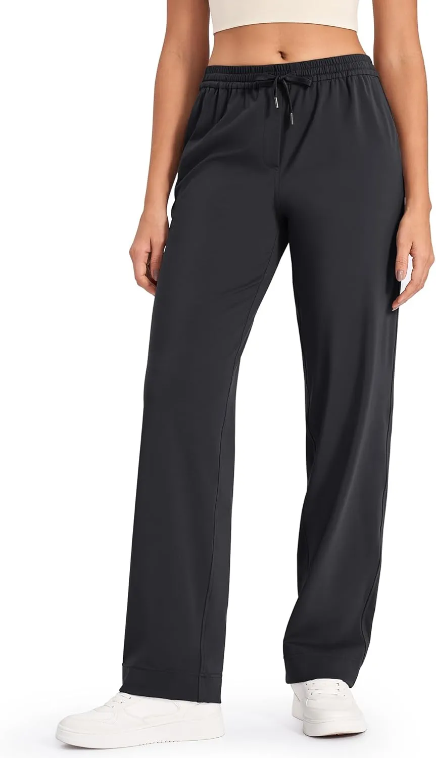 G4Free ShiftReady Yoga Pants for Women Business Casual Drawstring Pants Straight Leg Dress Pants for Work Petite/Regular/Tall