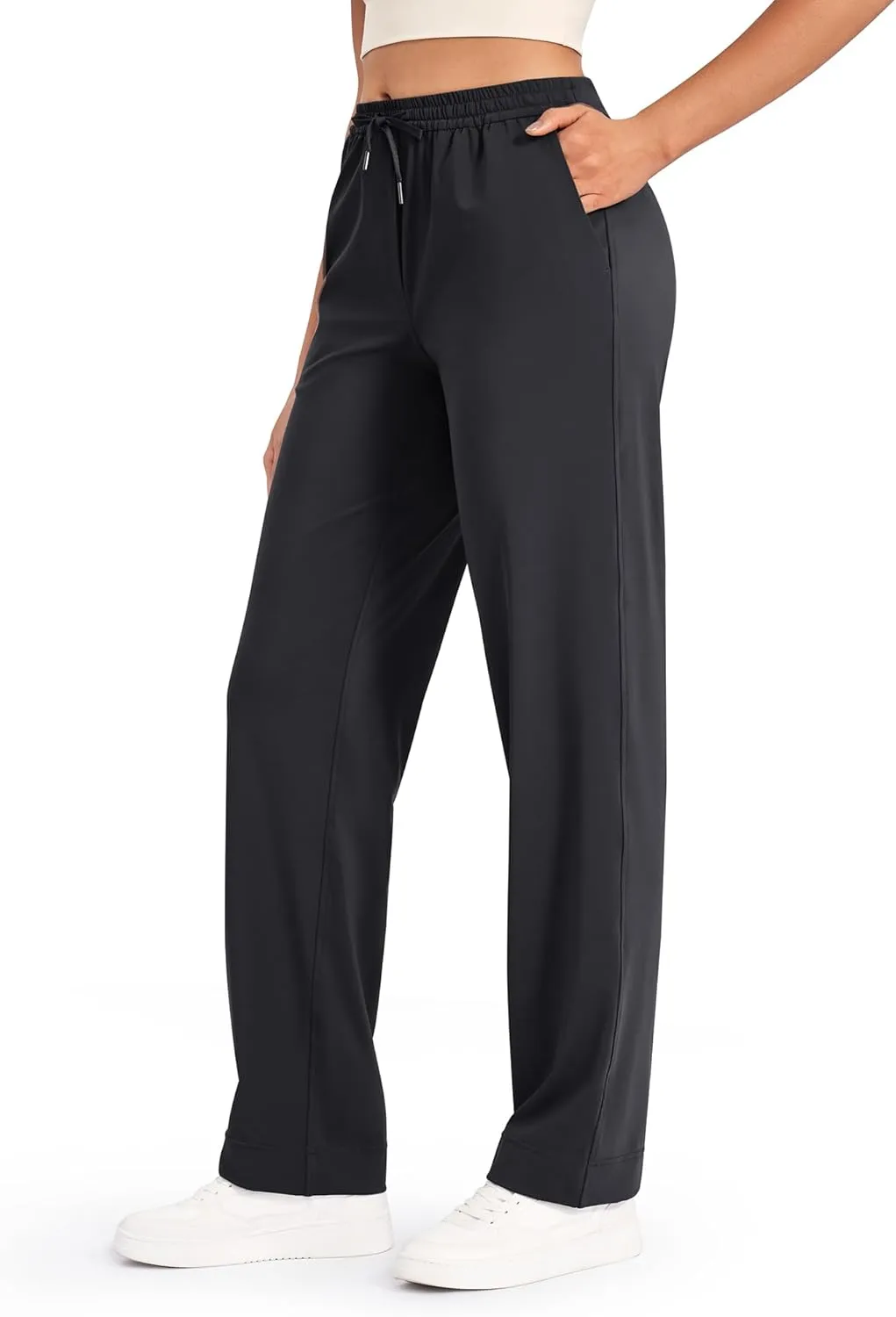 G4Free ShiftReady Yoga Pants for Women Business Casual Drawstring Pants Straight Leg Dress Pants for Work Petite/Regular/Tall