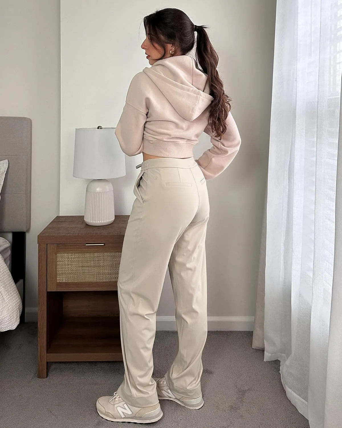 G4Free ShiftReady Yoga Pants for Women Business Casual Drawstring Pants Straight Leg Dress Pants for Work Petite/Regular/Tall