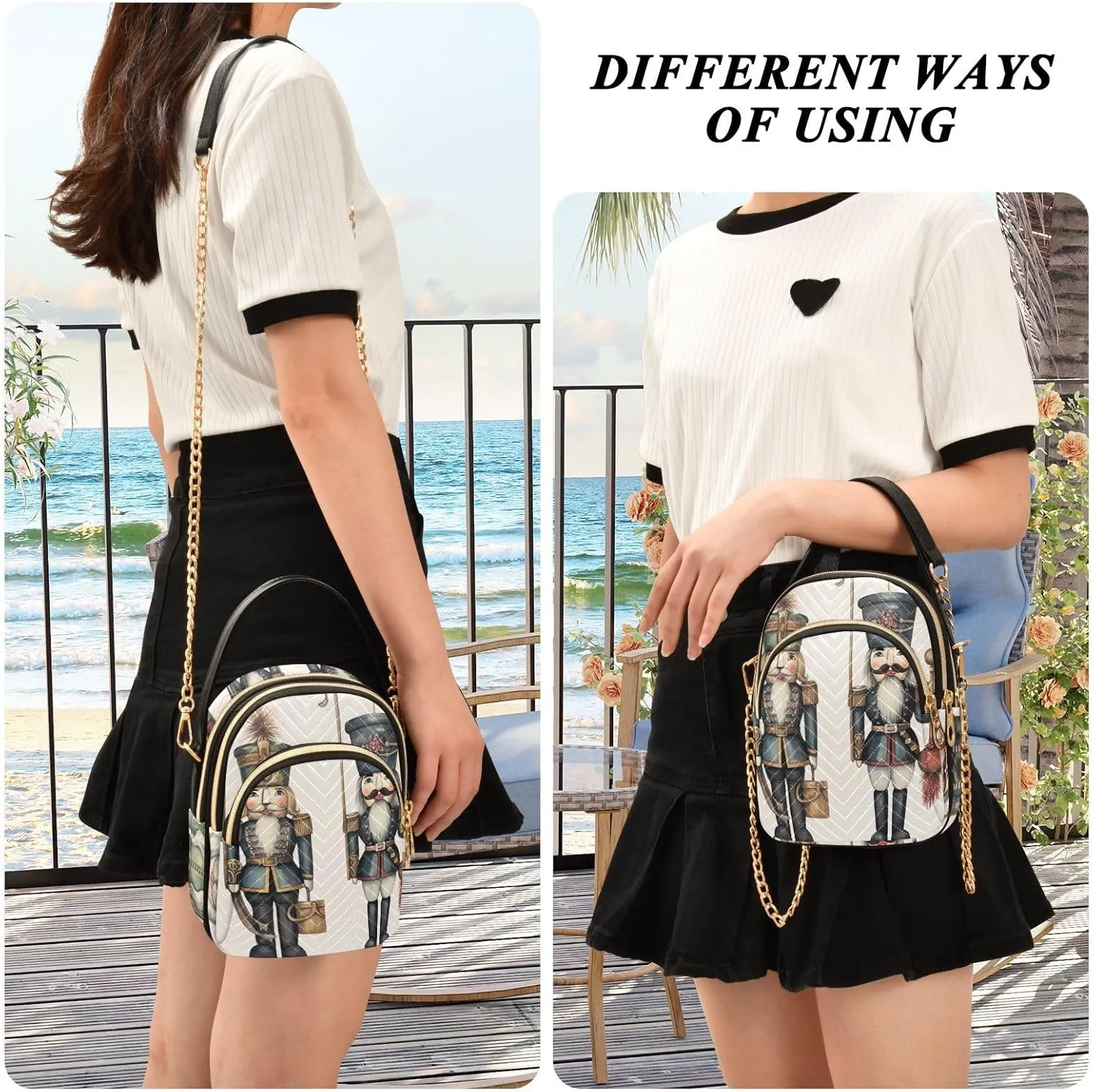 GAIGEO Santa Claus Women Crossbody Bags, Crossbody Purses for Women Trendy, Summer Crossbody Purse