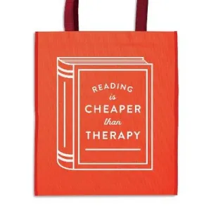Galison: Reading Is Cheaper Than Therapy Reusable Shopping Bag [2020]