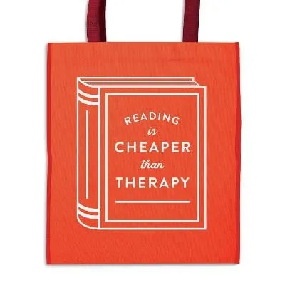 Galison: Reading Is Cheaper Than Therapy Reusable Shopping Bag [2020]