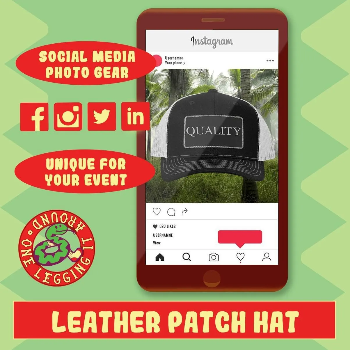 Garbage Collector Driver AF - Leather Black Patch Engraved Trucker Hat
