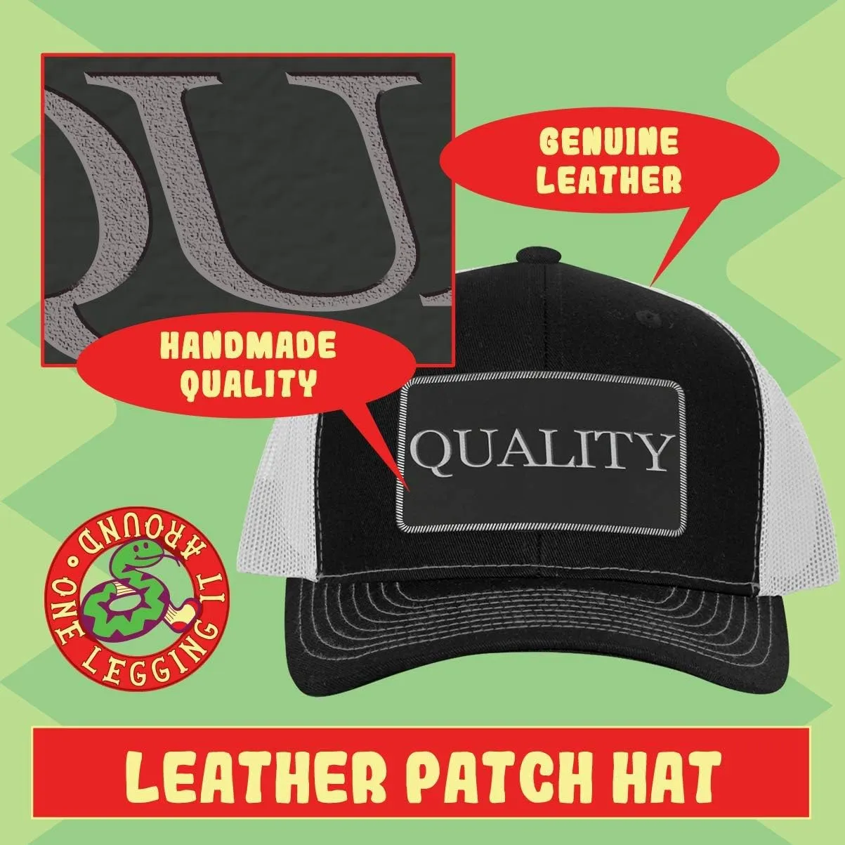 Garbage Collector Driver AF - Leather Black Patch Engraved Trucker Hat