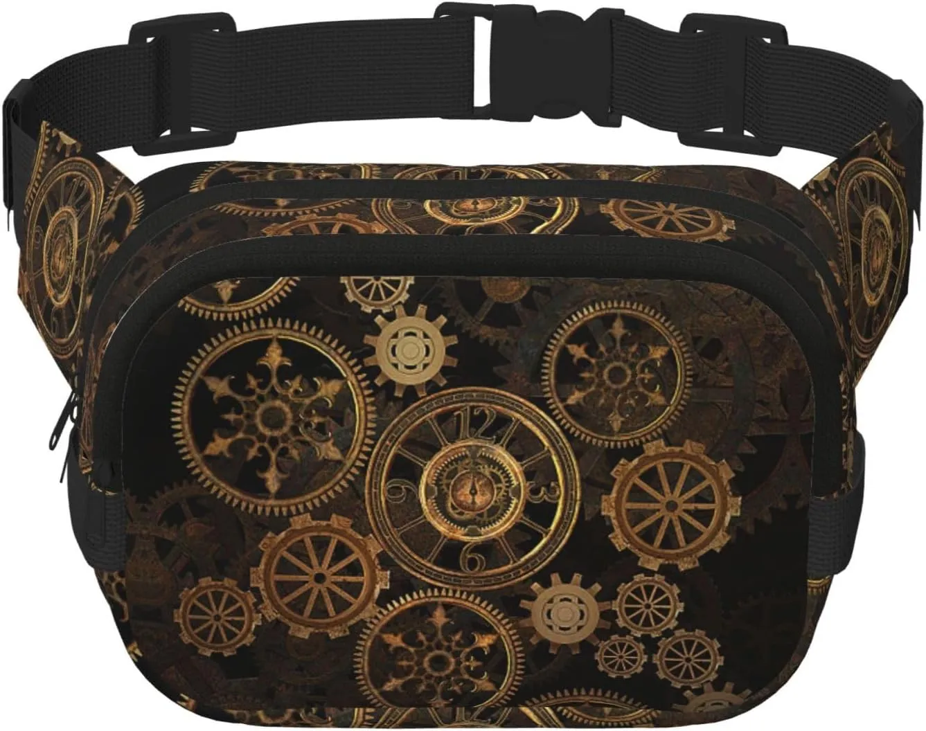 Gears Clock Bronze Century print Everywhere Fanny Pack Purse with Adjustable Straps for Casual Travel Hiking Outdoor Sports