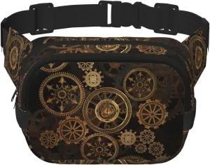 Gears Clock Bronze Century print Everywhere Fanny Pack Purse with Adjustable Straps for Casual Travel Hiking Outdoor Sports