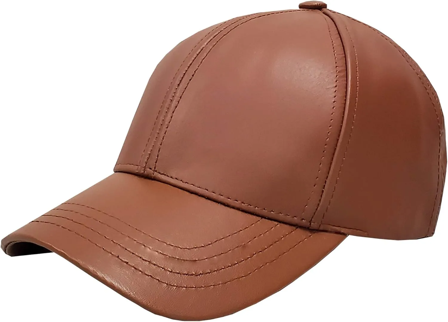 Genuine Cowhide Leather Adjustable Baseball Cap Made in USA