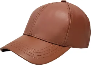 Genuine Cowhide Leather Adjustable Baseball Cap Made in USA