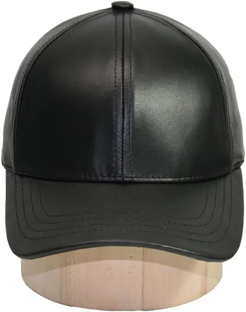 Genuine Cowhide Leather Adjustable Baseball Cap Made in USA