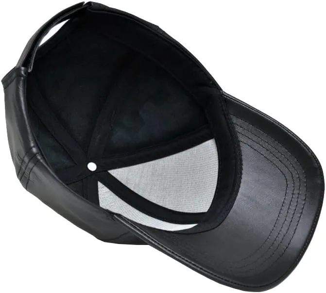 Genuine Cowhide Leather Adjustable Baseball Cap Made in USA